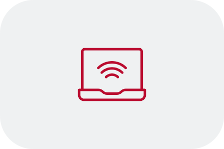 Icon of laptop with wifi logo on the screen